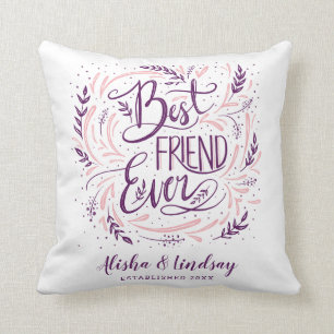 Chic Hand Lettered Best Friend Ever Personalised Cushion