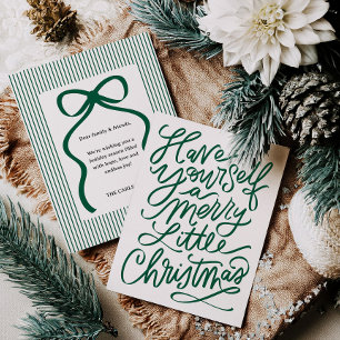 Chic Hand Lettered Christmas Holiday Flat Card