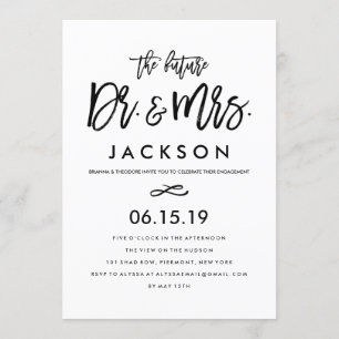 Chic Hand Lettered Engagement Party Invitation