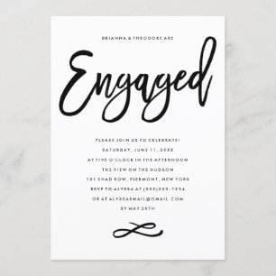 Chic Hand Lettered Engagement Party Invitation