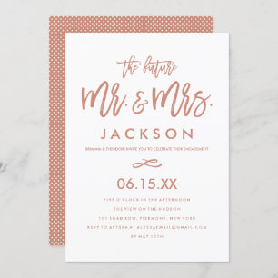 Chic Hand Lettered Engagement Party Invitation