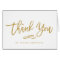 Chic Hand Lettered Gold Wedding Thank You Card