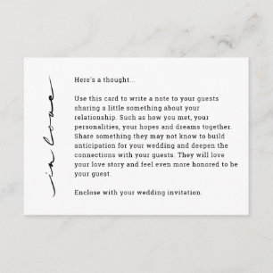 Chic Hand Lettered "In Love" Enclosure Card