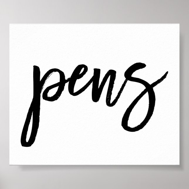 Chic Hand Lettered Pens Sign (Front)