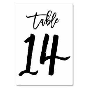Chic Hand Lettered Table Number Card   Table 14