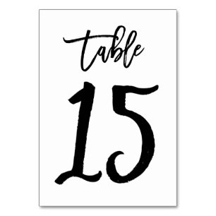 Chic Hand Lettered Table Number Card   Table 15