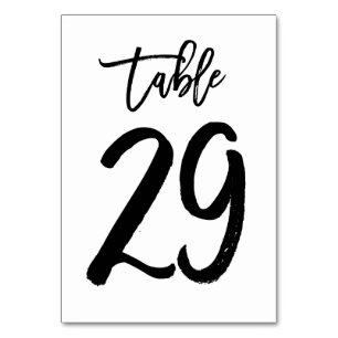 Chic Hand Lettered Table Number Card   Table 29