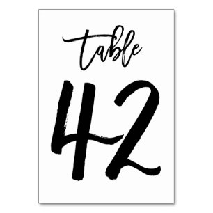 Chic Hand Lettered Table Number Card Table 42
