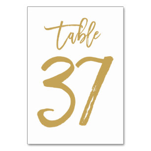 Chic Hand Lettered Table Number Gold Table 37