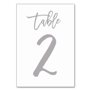 Chic Hand Lettered Table Number Silver Table 2