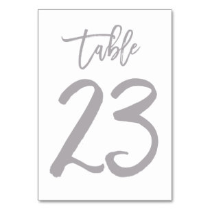 Chic Hand Lettered Table Number Silver Table 23
