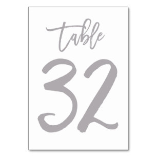 Chic Hand Lettered Table Number Silver Table 32