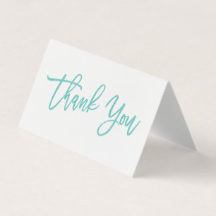 Chic Hand Lettered Thank You Card Teal