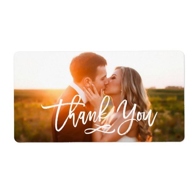 Chic Hand Lettered Thank You Photo (Front)