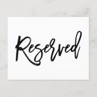 Chic Hand Lettered Wedding 2-Sided Reserved Sign