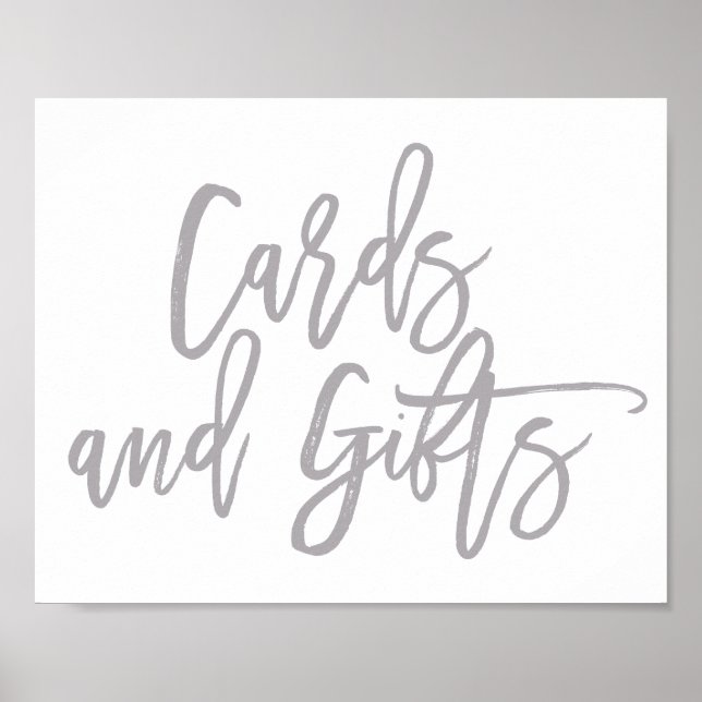Chic Hand Lettered Wedding Cards & Gifts Sign (Front)