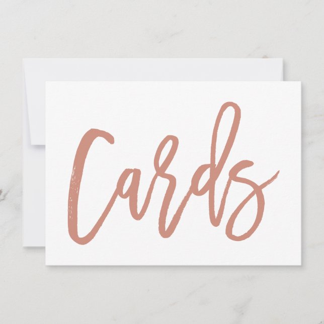 Chic Hand Lettered Wedding Cards Print Rose (Front)