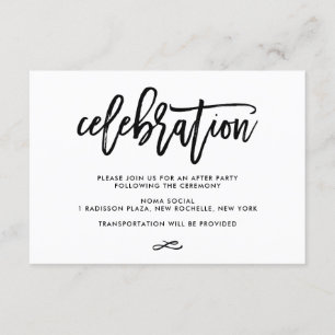Chic Hand Lettered Wedding Celebration Enclosure Card