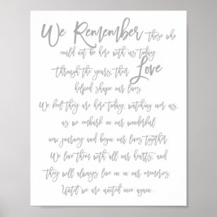Chic Hand Lettered Wedding Memorial Sign
