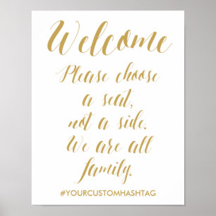 Chic Hand Lettered Wedding Please Choose A Seat Poster