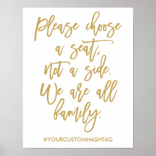 Chic Hand Lettered Wedding Please Choose A Seat Poster