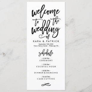 Chic Hand Lettered Wedding Schedule and Program