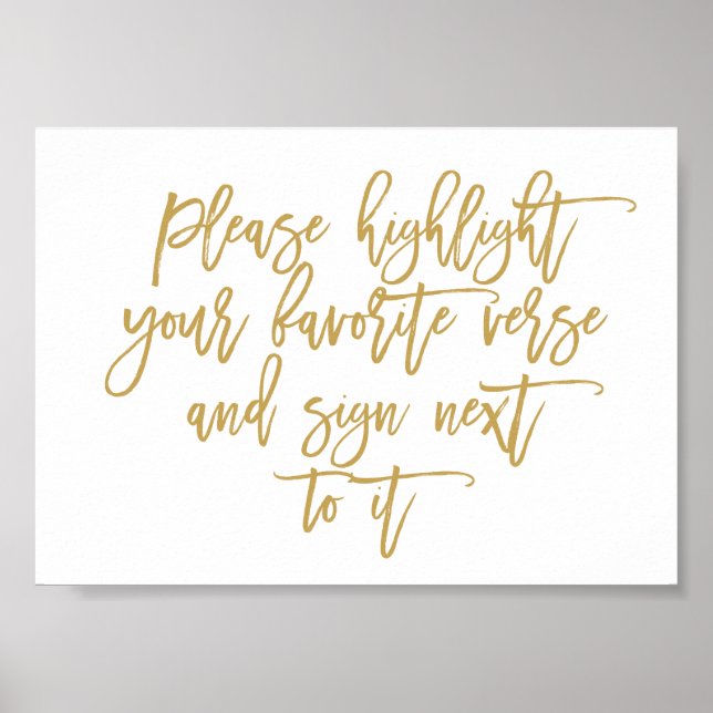 Chic Hand Lettered Wedding Verse Guest Book Sign (Front)