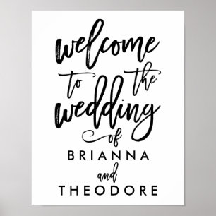 Chic Hand Lettered Wedding Welcome Sign