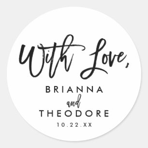 Chic Hand Lettered Wedding With Love Favour Label