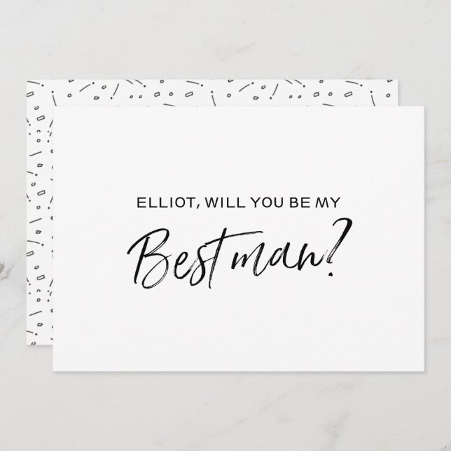 Chic Hand lettered "Will you be my best man" Invitation (Front/Back)