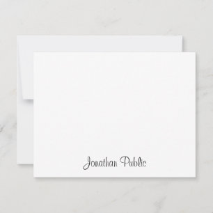 Chic Hand Script Name Text Simple Design Flat Card