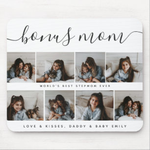 Chic Handwritten Black & White Photo Mothers Day Mouse Pad