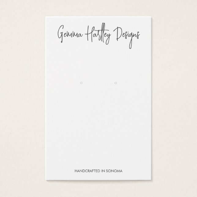 Chic Handwritten Script Earring Display Cards (Front)