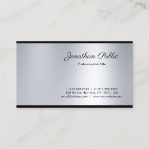 Chic Handwritten Script Silver Look Clean Glamour Business Card