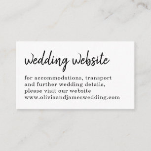 Chic Handwritten Script Typography Wedding Website Enclosure Card