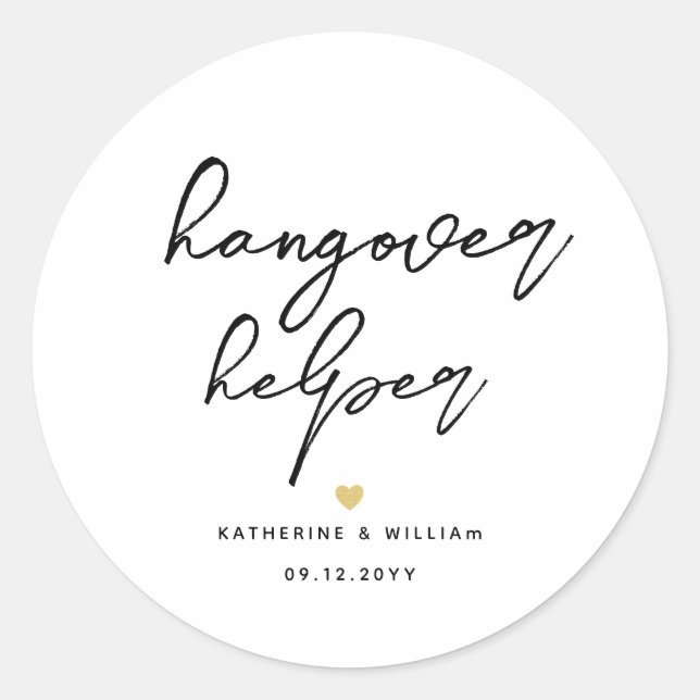  Chic Hangover Helper Recovery Kit Favour  Classic Round Sticker (Front)