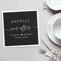Chic Happily Ever After Black Wedding