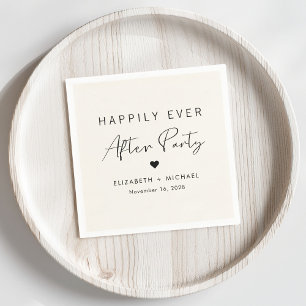 Chic Happily Ever After Party Wedding Reception Napkin
