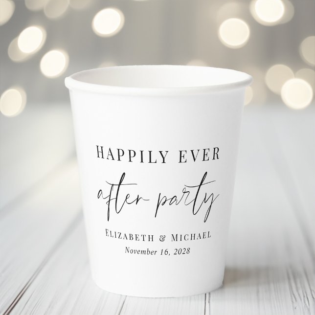 Chic Happily Ever After Party Wedding Reception Paper Cups (Creator Uploaded)