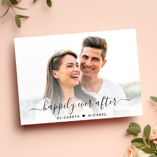 Chic Happily Ever After Photo Engagement Announcement