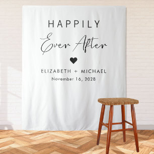Chic Happily Ever After Wedding Tapestry