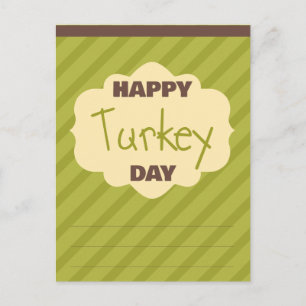 Chic Happy Turkey Day Holiday Postcard