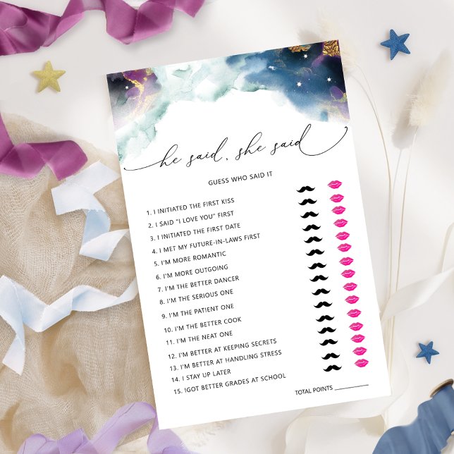 Chic He Said She Said Celestial Bridal Shower Game (Creator Uploaded)