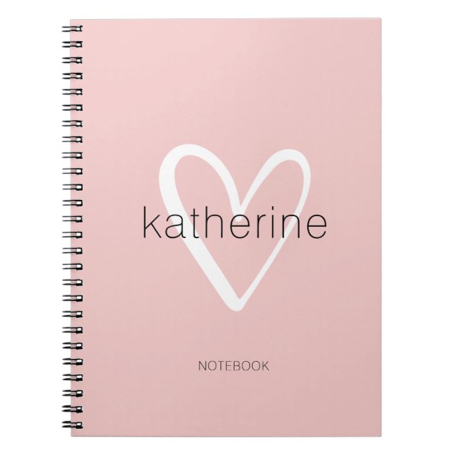Chic Heart Blush Pink Notebook (Front)