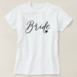 Chic Heart Script Bride T-Shirt