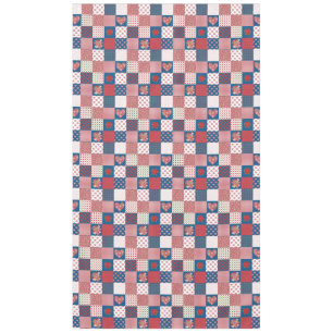 Chic Hearts and Roses Faux Patchwork Tablecloth