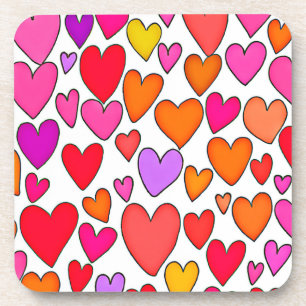 Chic Hearts Elegance: Blissful Love Coaster