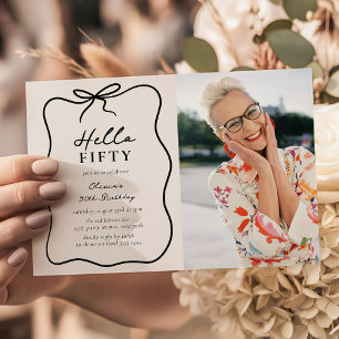 Chic Hello Fifty' Photo 50th Birthday Party Invitation