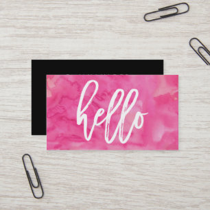 Chic Hello Pink Watercolor   Business Card