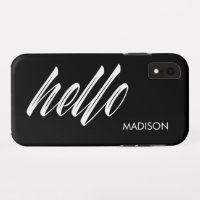 Chic Hello Script and Your Name Black White
